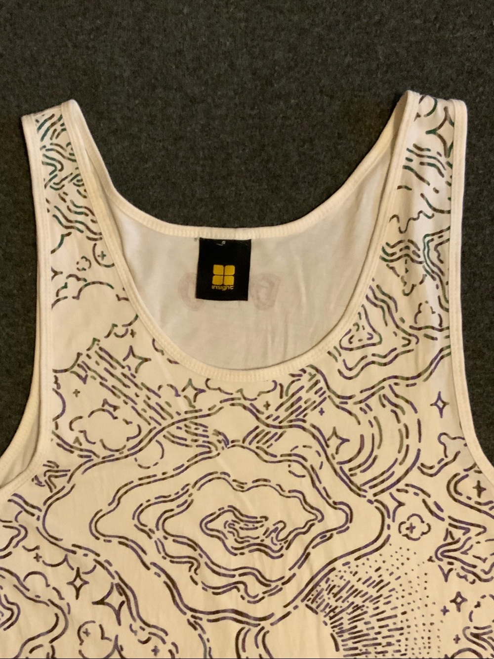 Insight Men’s Graphic Tank Top Purple & Creme Small